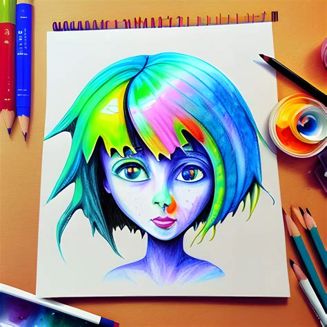 Trippy Cartoon 3d Pencil Sketch Water Color Oil Painting Arthub Ai