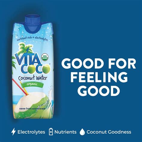 Vita Coco Coconut Water Pure Organic Refreshing Coconut Taste Natural Electrolytes Vital