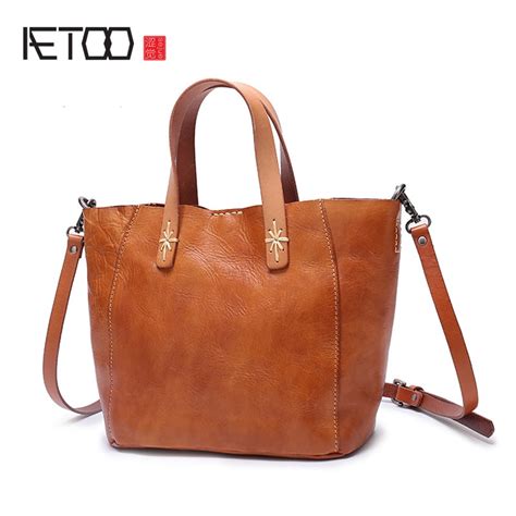 Buy Aetoo Japanese Art First Layer Of Leather Handbags