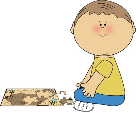 Boy Playing With A Puzzle From Mycutegraphics Clip Art Preschool