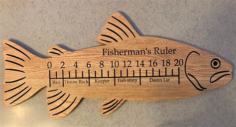 Fish Shaped Fishermans Ruler Etsy