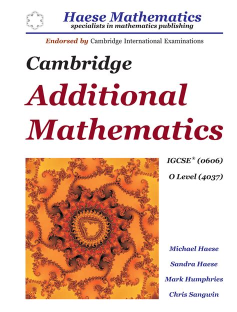 Igcse Additional Mathematics Textbook Additional Mathematics Haese