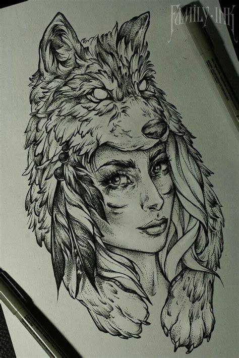 Pin By Melva Dunn On Tatuajes Wolf Girl Tattoos Girl With Wolf Head