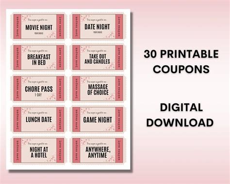 Love Coupons Printable Fun And Flirty Couples Coupon Book Etsy In