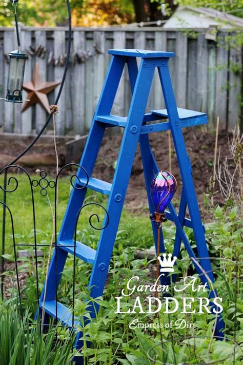12 Creative And Rustic Garden Art Ladder Ideas Rustic Gardens Garden