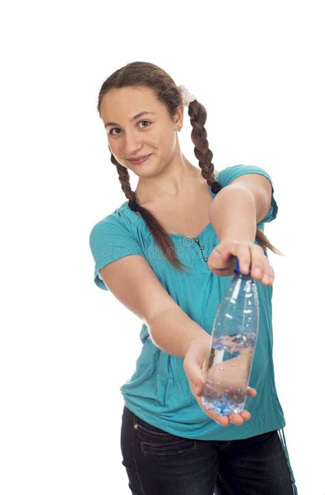 girl with a water bottle in hands stock image image of freshness beauty 30626325