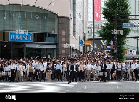 Crowds Of Commuters In Shinjuku Downtown Tokyo Japan Stock Photo Alamy