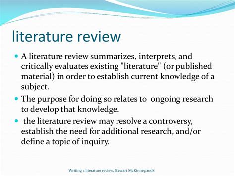 How To Write Literature Review Ppt