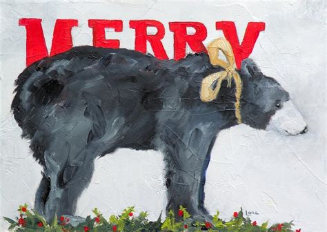 Merry Bear Painting By Saundra Lane Galloway Fine Art America