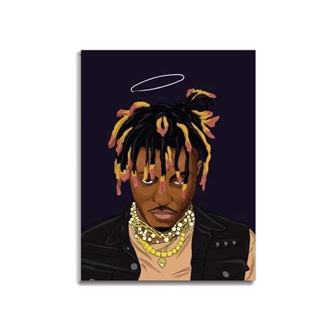 Juice Wrld 999 Portrait Color Poster On Mercari Small Canvas Art