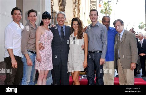 Mark Harmon Cast Of Ncis At The Induction Ceremony For Star On The