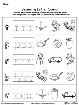 Whether your child is just starting out with writing letters or is a kindergartener who needs extra there is one printable letter tracing worksheet for every letter of the alphabet. Trace and Match Beginning Letter Sound: AN Words | MyTeachingStation.com