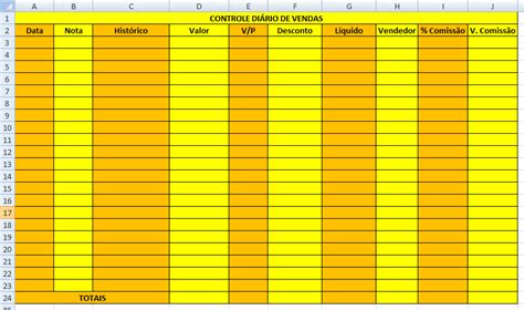 Planilha De Controle De Vendas Download Excel Simples