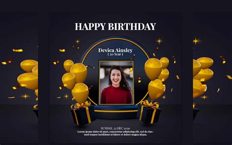 Happy Birthday Celebration Template Vector File Free Download