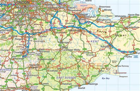 Vector South East England Map County Political Road And