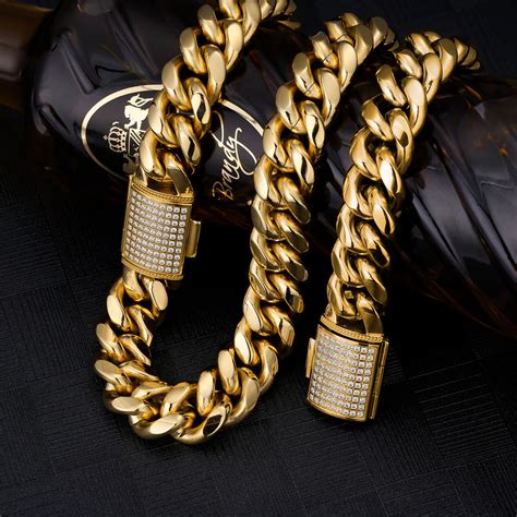 18mm Iced Miami Cuban Link Chain 18k Gold Plated Krkcandco