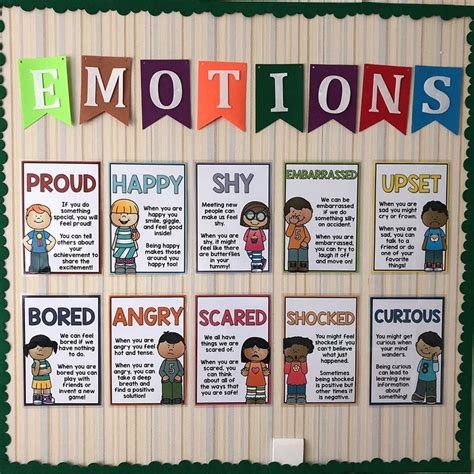 10pcsset Emotions English Teaching Aids A4 Cards Classroom Wall