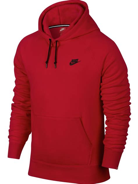 Nike Nike Sports Wear Aw77 Fleece Hoodie Athletic Squardon Gym Red