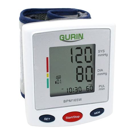 Gurin Bpm 165w Pro Series Wrist Digital Blood Pressure Monitor With