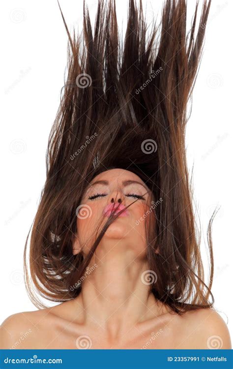 Beautiful Girl With Flying Hair Stock Image Image Of Luxuriant