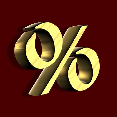 Golden Percentage Free Stock Photo By Bykst On