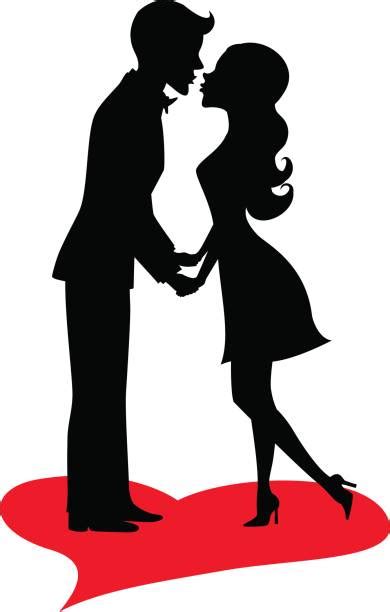 Black Couple Kissing Cartoon Illustrations Royalty Free Vector