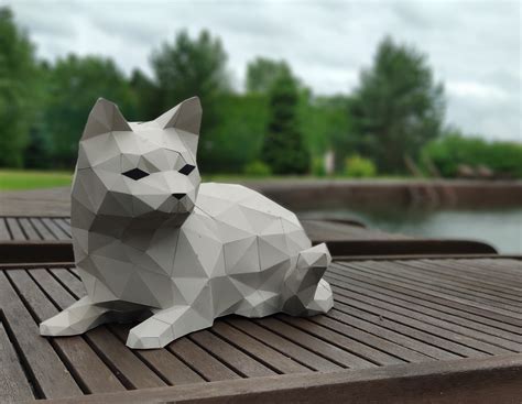 Papercraft Cat Paper Craft 3d Model Kitten Pdf Templa