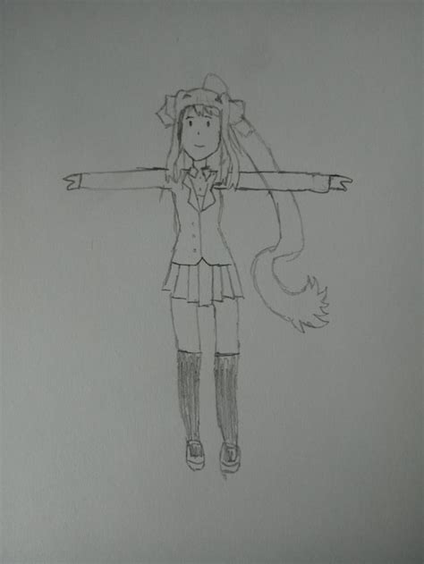 T Pose Monika Sketch I Got Bored And Sketched This Ddlc