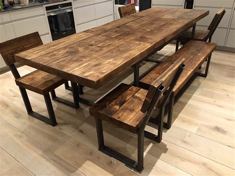 Reclaimed Industrial Chic 6 10 Seater Extending Dining Table Etsy