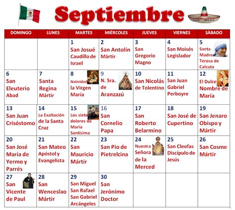 Mi Parroquia De Los Doce ApÓstoles Santoral Del Mes De Septiembre