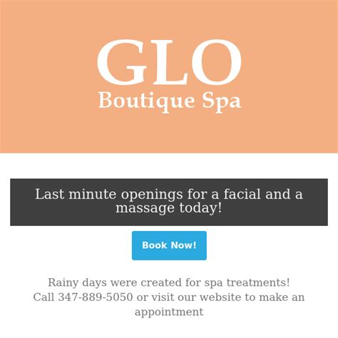 Last Minute Facial And Massage Appointments Available Today Glo Boutique Spa