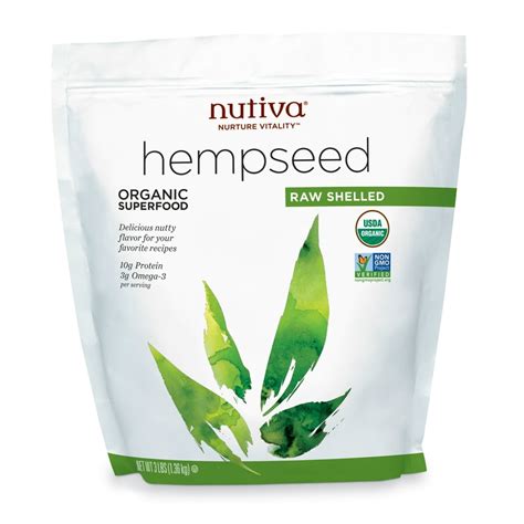 Nutiva Organic Raw Shelled Hemp Seeds 30 Lb 45 Servings Walmart