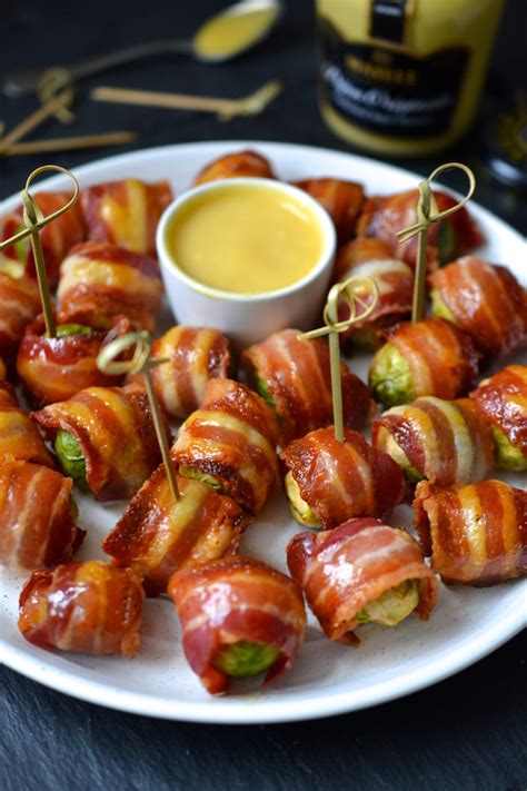 Honey Mustard Glazed Bacon Wrapped Brussels Sprouts Every Last Bite