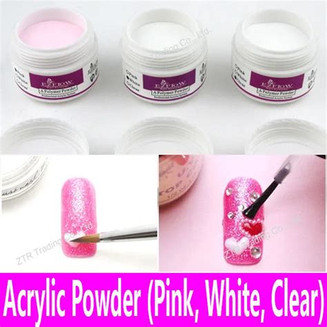 1piece Nail Art Acrylic Powder Carving Polymer Pink Clear White