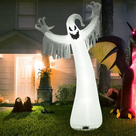 costway 12ft inflatable halloween blow up ghost decoration w built in led light
