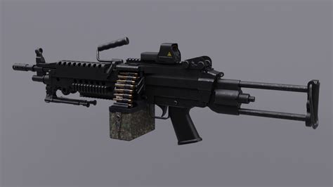 Fn Mini M249 Light Machine Gun 3d Model By Luisbcompany