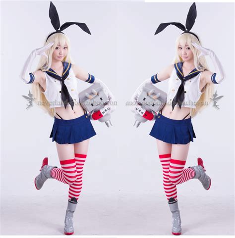 3059 Know More Anime Kantai Collection Shimakaze Uniforms Cosplay Costume Free Shipping