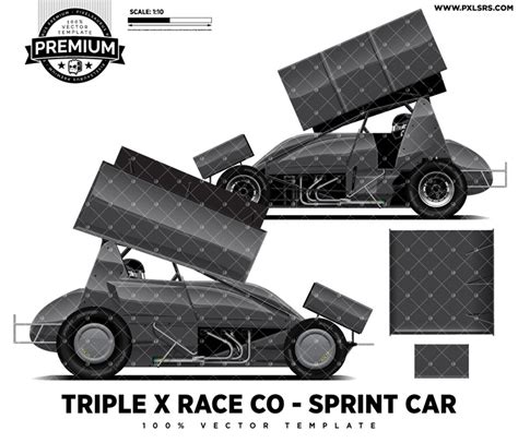 Triple X Race Co Sprint Car Premium Vector Template Pixelsaurus