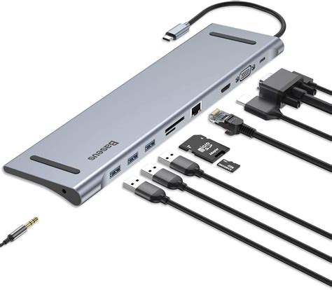 Usb C Laptop Docking Station Baseus Aluminum 10 In 1 Usb C Hub With