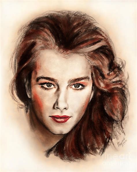 Actress And Model Brooke Shields Ii Drawing By Jim Fitzpatrick Fine