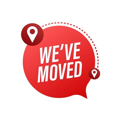 We Have Moved Moving Office Sign Clipart Image Isolated On Blue