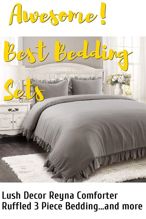 Lush Decor Reyna Comforter Ruffled 3 Piece Bedding Set With Pillow Shams King Gray