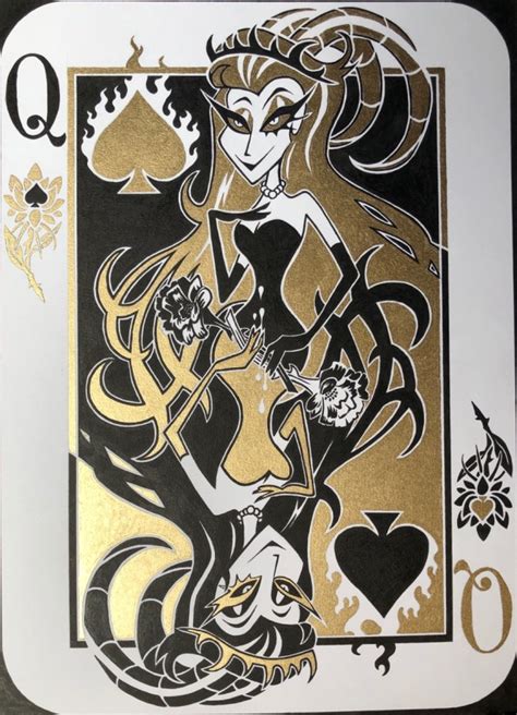 MalthusArts On Tumblr Queen Of Spades Ongoing Hazbin Hotel Cards Project