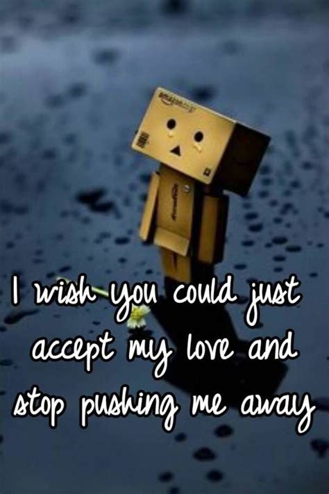 I Wish You Could Just Accept My Love And Stop Pushing Me Away Teksten