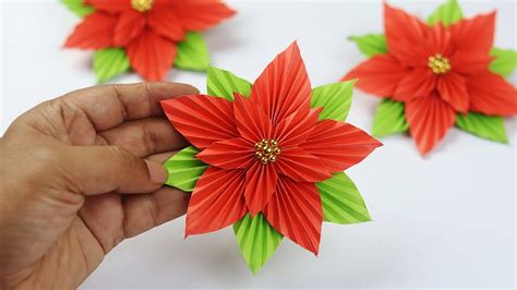 Diy How To Make Paper Poinsettia Flower Christmas Decoration Ideas