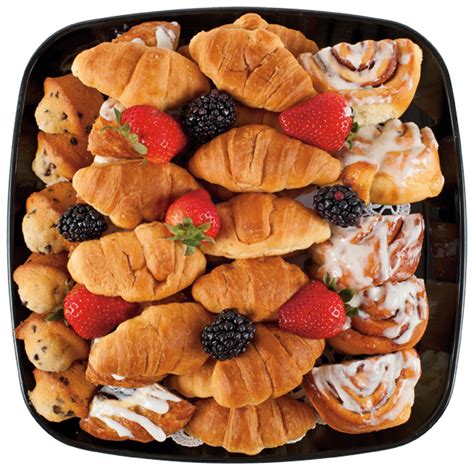 Breakfast Pastries Assortment Of Mini Croissants Cinnamon Rolls