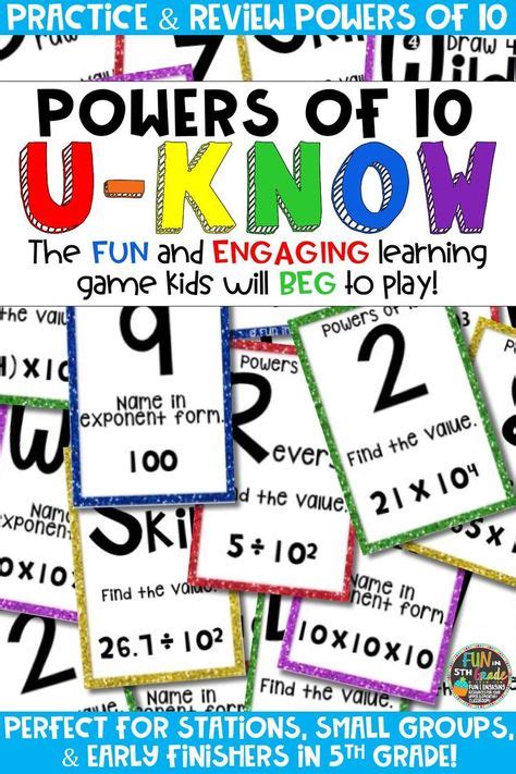 Powers Of Ten Game For Math Centers Or Stations Fun Learning Games