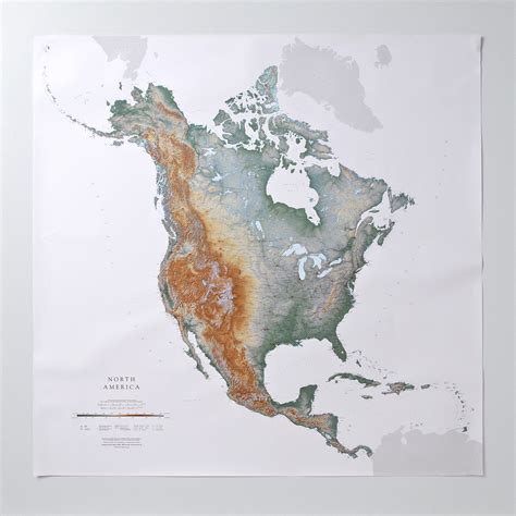 Topographic North America Wall Map North America Map Wall Maps