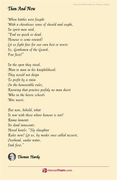then and now poem by thomas hardy