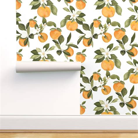 Peel And Stick Removable Wallpaper Oranges Kitchen Decor Summer Fruit
